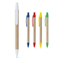 Bolgrafo de papel kraft con clip remi escritura azul - Ref. P91628