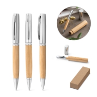 Bolgrafo de bamb y metal con estuche fuji escritura negra - Ref. P91775