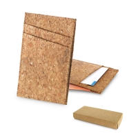 Tarjetero de corcho daniel suministrado en caja para regalo - Ref. P93319