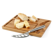 Tabla de quesos de bambú con cuchillo MALVIA apropiado para comida - Ref. P93975