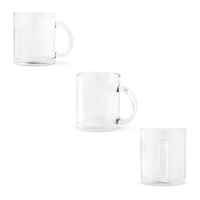 Taza de cristal para sublimacin de 350 ml carmo apropiado para comida - Ref. P94318