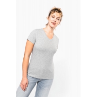 Camiseta con elastano cuello de pico mujer - Ref. XK3015