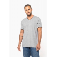 Camiseta de punto piqu con cuello de pico de hombre - Ref. XK374