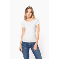 Camiseta orgnica con cuello sin costuras y manga corta mujer - Ref. XK399