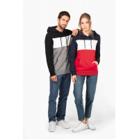 Sudadera tricolor con capucha unisex - Ref. XK4016