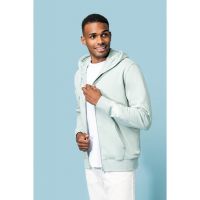 Sudadera con capucha y cremallera ecorresponsable hombre - Ref. XK4030