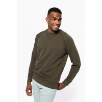 Sudadera algodn orgnico con cuello redondo y mangas ragln - Ref. XK480