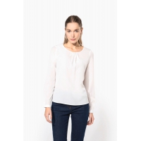 Blusa crepe manga larga mujer - Ref. XK5003