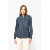 Camisa denim manga larga mujer - Ref. XK518