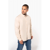 Camisa de algodn nevada de manga larga para hombre - Ref. XK586