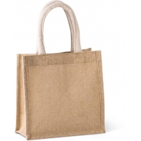 Bolsa estilo tote de tela de yute, modelo pequeo - Ref. XKI0272