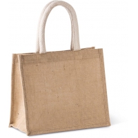 Bolsa estilo tote de tela de yute, modelo mediano - Ref. XKI0273
