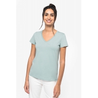 Camiseta ecorresponsable cuello de pico mujer - Ref. XNS334