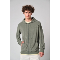 Sudadera ecorresponsable de rizo con capucha y cremallera hombre - Ref. XNS419