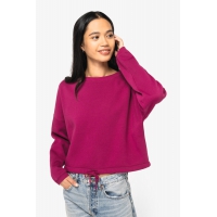 Sudadera ecorresponsable de cuello redondo oversize crop mujer - Ref. XNS429