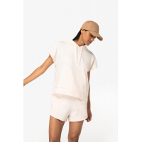 Sudadera ecorresponsable con capucha oversize sin mangas french terry mujer - Ref. XNS446