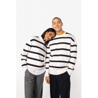 Sudadera ecorresponsable de cuello redondo a rayas y hombros ca�dos unisex - Ref. XNS450