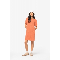 Vestido tipo camiseta ecorresponsable de rizo y hombros ca�dos mujer - Ref. XNS5028