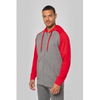 Chaqueta bicolor con cremallera y capucha unisex - Ref. XPA380