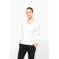 Camiseta supima cuello de pico manga larga mujer - Ref. XPK307