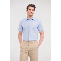 Camisa entallada de hombre de tejido oxford manga corta - Ref. XRU923M