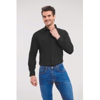 Camisa popelina de polialgodn manga larga hombre - Ref. XRU934M