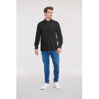 Camisa popelina de algodn puro manga larga hombre - Ref. XRU936M