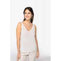 Camiseta de tirantes de lino mujer - Ref. XSP343