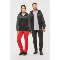 Chaqueta felpa bicolor con capucha y cremallera ecorresponsable unisex - Ref. XWK410