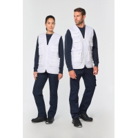 Chaleco polialgodn multibolsillos con forro  - unisex - Ref. XWK609
