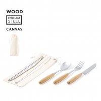 Set cubiertos 5 piezas. funda canvas basuky - Ref. M1722