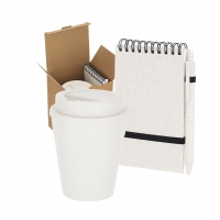 Set vaso 370 ml. bloc notas y bolgrafo cosmor - Ref. M21558