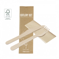 Set cubiertos de madera 3 piezas kumix - Ref. M21573