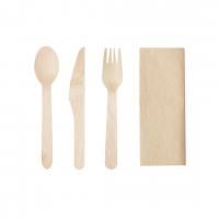 Set cubiertos madera 4 piezas grinox - Ref. M21574
