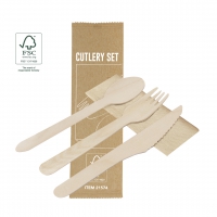Set cubiertos madera 4 piezas grinox - Ref. M21574