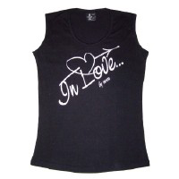 Camiseta de tirantes ancho estampado plata - Ref. 90-1081