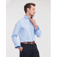 Camisa entallada y contrastada hombre - Ref. F02200