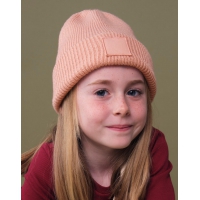Gorro junior con vuelta y parche tono sobre tono - Ref. F15069