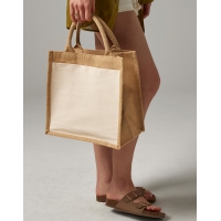 Bolsa mediana de yute y algodn fuelle - Ref. F65128