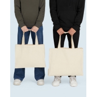 Bolsa de compra de lona asa larga con pliegues fuelle - Ref. F67557