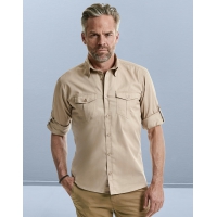 Camisa manga arremangada con bolsillos hombre - Ref. F71800