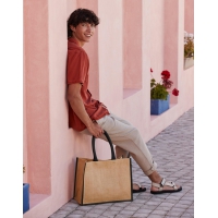 Bolsa shopper classic de yute natural almidonado - Ref. F93728