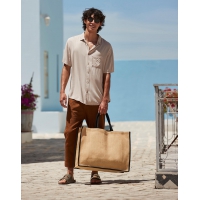Bolsa shopper de yute natural almidonado market - Ref. F93928