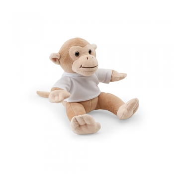 Peluche con forma de mono con camiseta monky - Ref. P98159