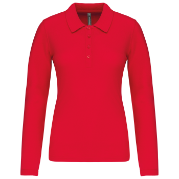 Polo piqué de manga larga de mujer - Ref. XK257 Polo piqué de manga larga de mujer - Ref. XK257