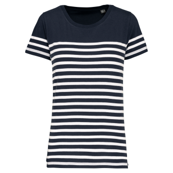 Camiseta marinera algodón orgánico mujer - Ref. XK3034 Camiseta marinera algodón orgánico mujer - Ref. XK3034