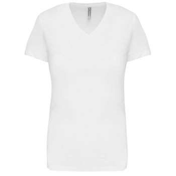 Camiseta de manga cota y cuello de pico mujer - Ref. XK381 Camiseta de manga cota y cuello de pico mujer - Ref. XK381