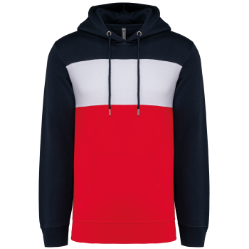 Sudadera tricolor con capucha unisex - Ref. XK4016 Sudadera tricolor con capucha unisex - Ref. XK4016