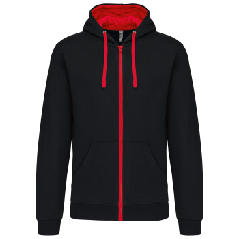Sudadera capucha y cremallera contrastada - Ref. XK466 Sudadera capucha y cremallera contrastada - Ref. XK466