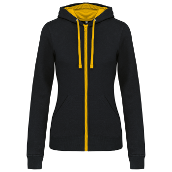 Sudadera capucha y cremallera contrastada mujer - Ref. XK467 Sudadera capucha y cremallera contrastada mujer - Ref. XK467